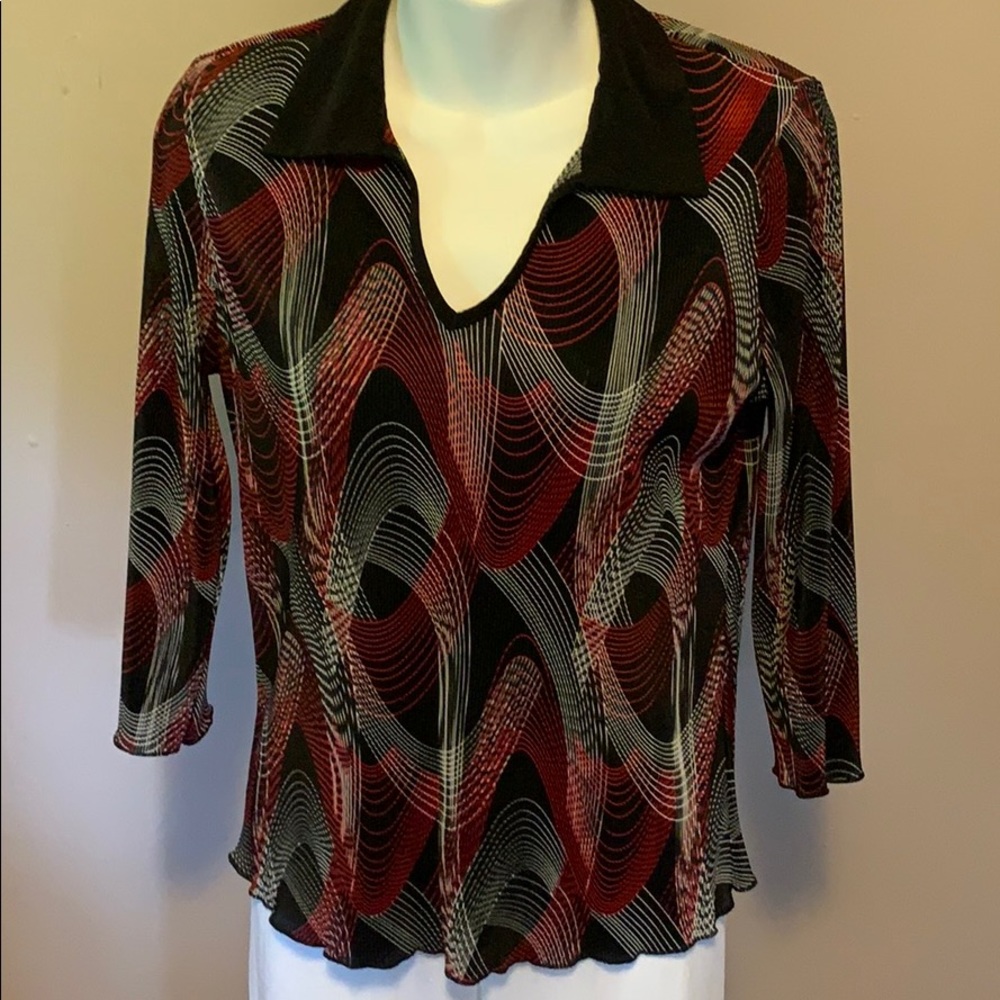 Silky feel business casual blouse